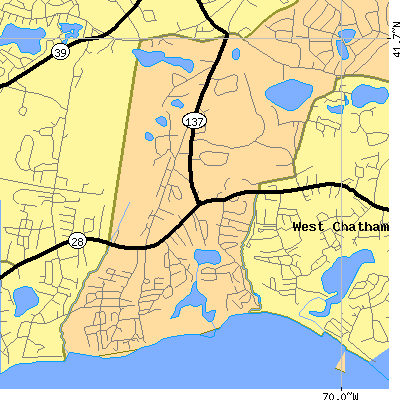 Zip code 02659 close-up map