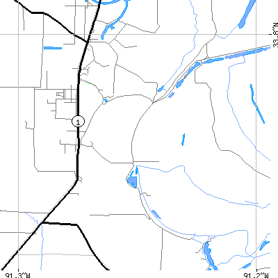 Zip code 71666 close-up map