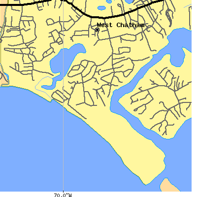 Zip code 02669 close-up map