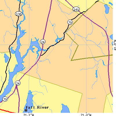 Zip code 02702 close-up map