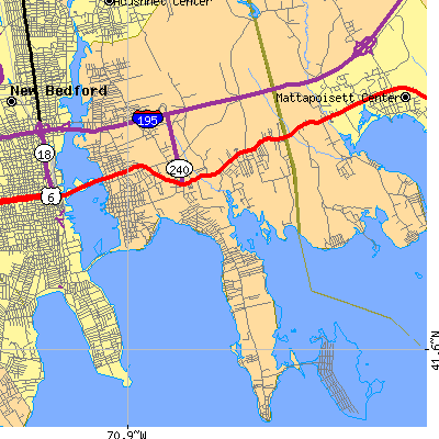Zip code 02719 close-up map