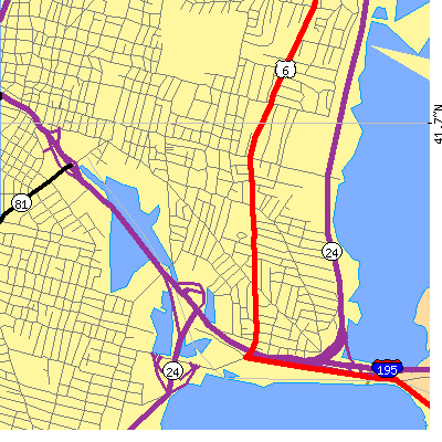 Zip code 02723 close-up map