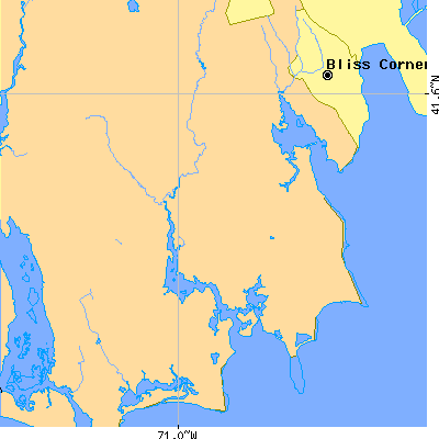 Zip code 02748 close-up map