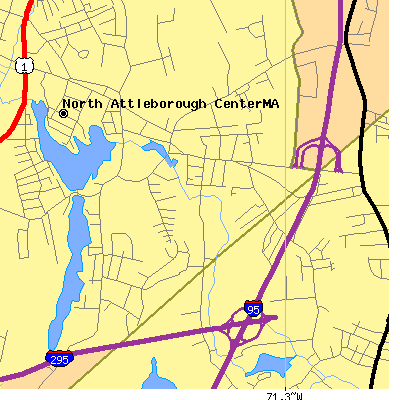 Zip code 02763 close-up map