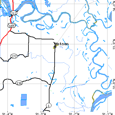 Zip code 71674 close-up map