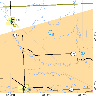 Zip code 48006 close-up map