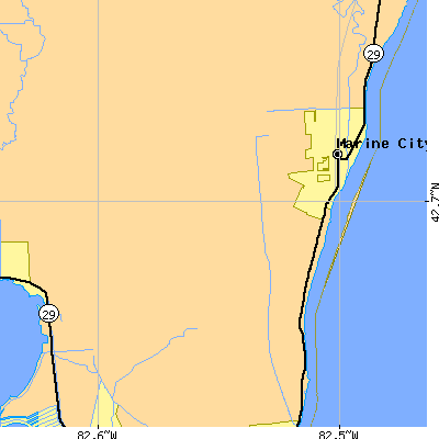 Zip code 48039 close-up map