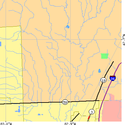 Zip code 48042 close-up map