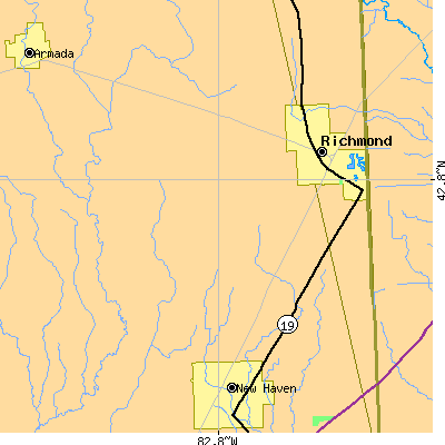Zip code 48050 close-up map