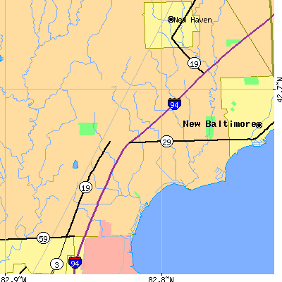 Zip code 48051 close-up map