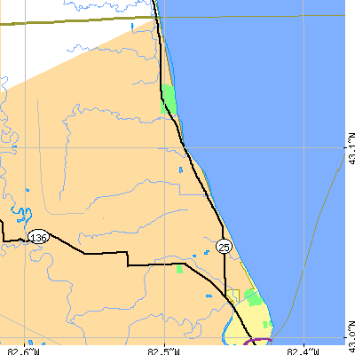 Zip code 48059 close-up map