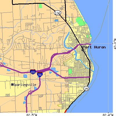 Zip code 48060 close-up map