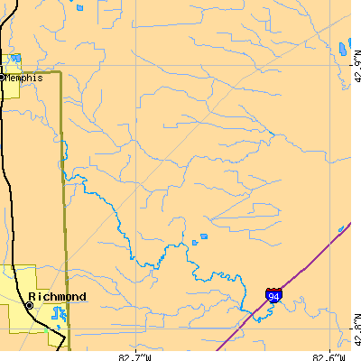 Zip code 48063 close-up map