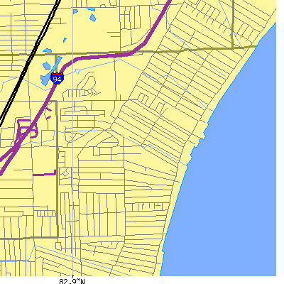 Zip code 48082 close-up map