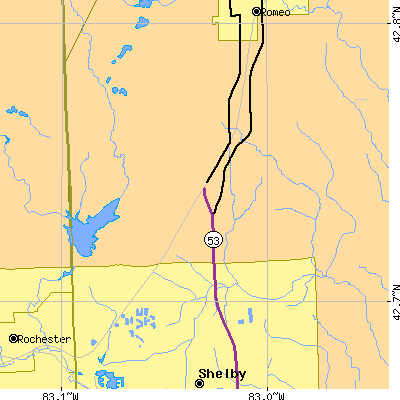 Zip code 48094 close-up map