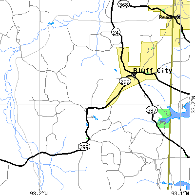 Zip code 71722 close-up map
