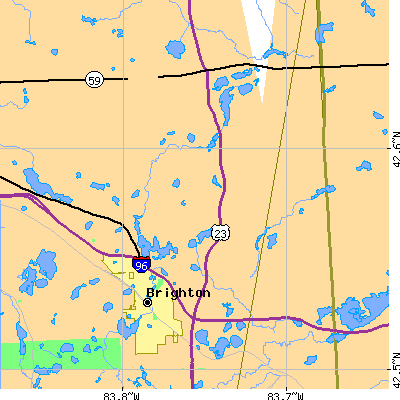 Zip code 48114 close-up map