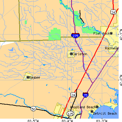 Zip code 48117 close-up map