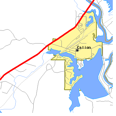 Zip code 71724 close-up map