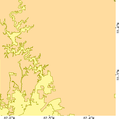 Zip code 35406 close-up map