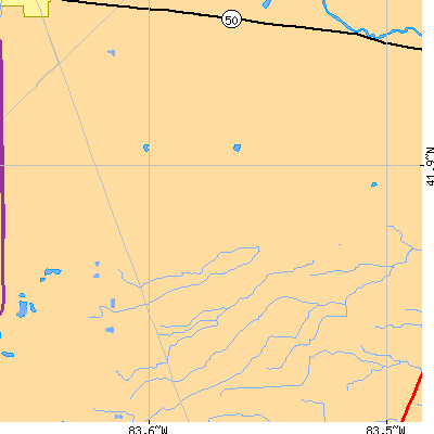 Zip code 48140 close-up map