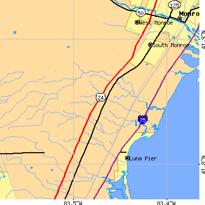Zip code 48145 close-up map