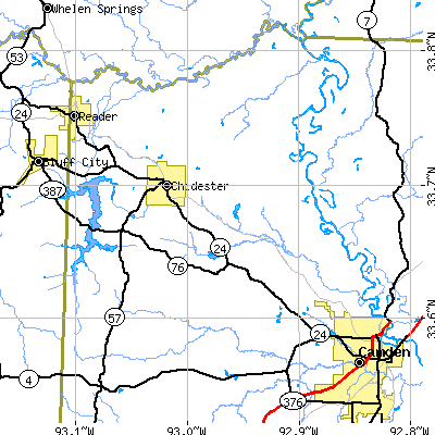 Zip code 71726 close-up map