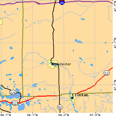 Zip code 48158 close-up map