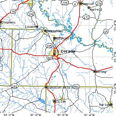 Zip code 71730 close-up map