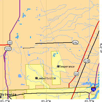 Zip code 48182 close-up map