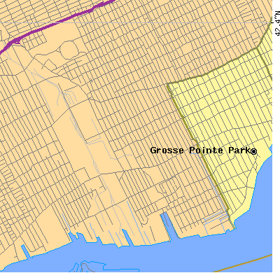 Zip code 48215 close-up map