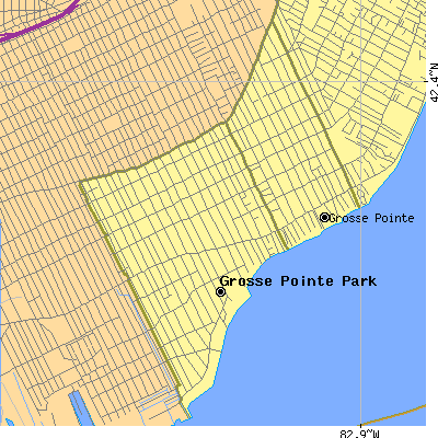 Zip code 48230 close-up map