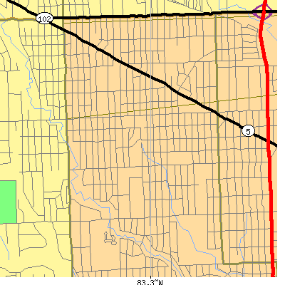 Zip code 48240 close-up map