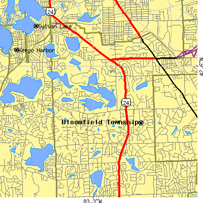 Zip code 48302 close-up map