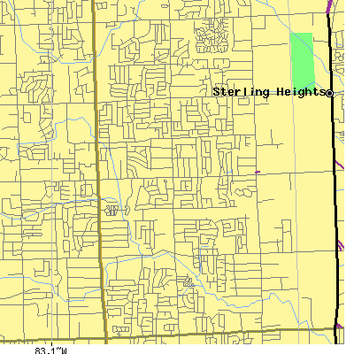Zip code 48310 close-up map
