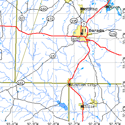Zip code 71749 close-up map
