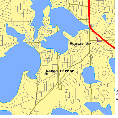 Zip code 48320 close-up map