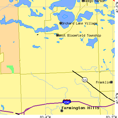 Zip code 48322 close-up map