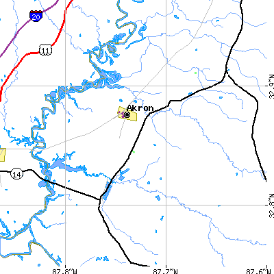 Zip code 35441 close-up map