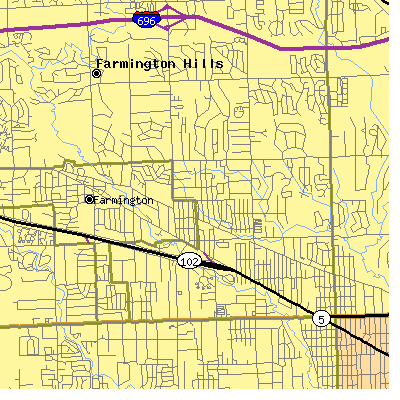 Zip code 48336 close-up map