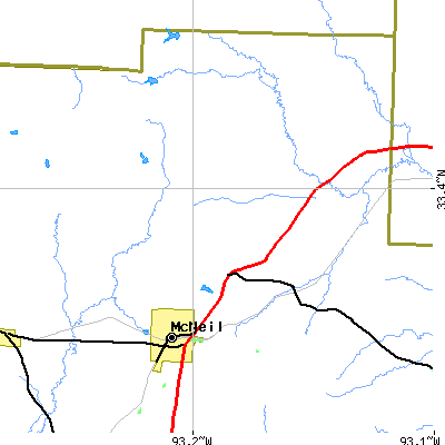 Zip code 71752 close-up map