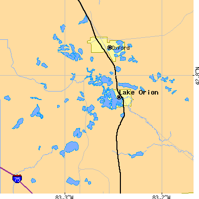 Zip code 48362 close-up map