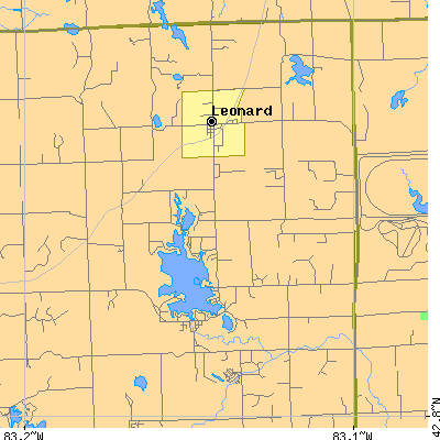 Zip code 48367 close-up map