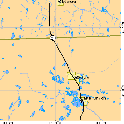 Zip code 48371 close-up map