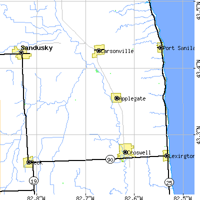 Zip code 48401 close-up map