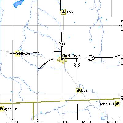 Zip code 48413 close-up map