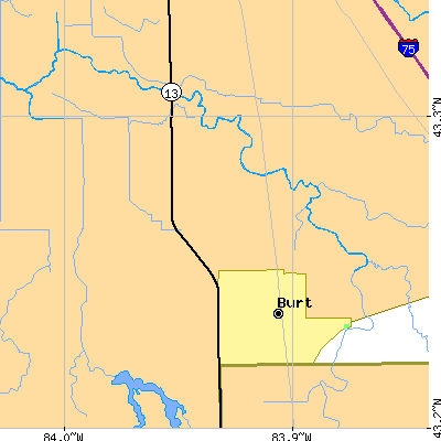 Zip code 48417 close-up map