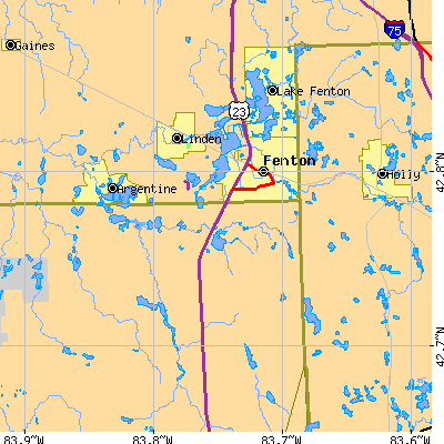 Zip code 48430 close-up map
