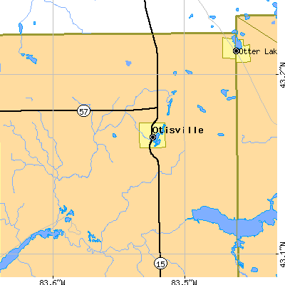 Zip code 48463 close-up map