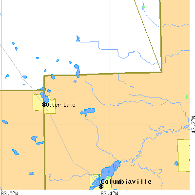 Zip code 48464 close-up map